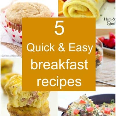 5 Quick Breakfast Options - Not a morning person? Scrambling in the morning for something eat? Here are five quick breakfast recipes that are healthy, yummy, and perfect for on-the-go!