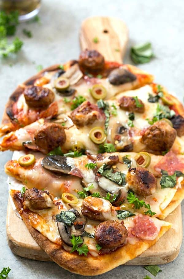 Easy Spicy Italian Sausage Grilled Flatbread Pizza Gal on a Mission