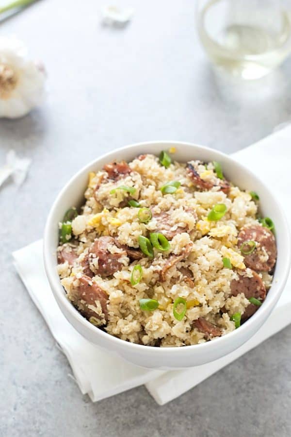 Sausage Cauliflower Fried Rice (Low Carb) Gal on a Mission