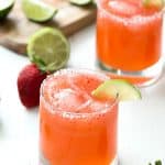 Strawberry Limeade Margaritas - Learn how to make the perfect strawberry limeade margaritas in no time! If you love classic margaritas or even frozen margaritas, you are going to love these! Sweet, tart, and refreshing!