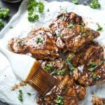 Sweet Honey BBQ Grilled Chicken - The juiciest and easiest grilled chicken thighs. Add a side for a complete meal or it instantly transforms sandwiches, salads, tacos, you name it into the most flavor bursting meal! A staple during grilling season!