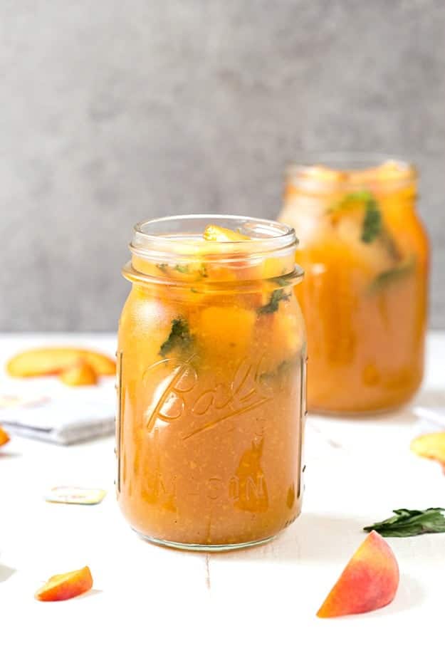 Peach and Mint Iced Tea - There's nothing like a glass of homemade ice tea! The base of this refreshing ice tea is a syrup made from fresh in-season peaches, strained, and then mixed into fresh-brewed ice tea. Don't forget to muddle the mint for an extra explosion of flavor!