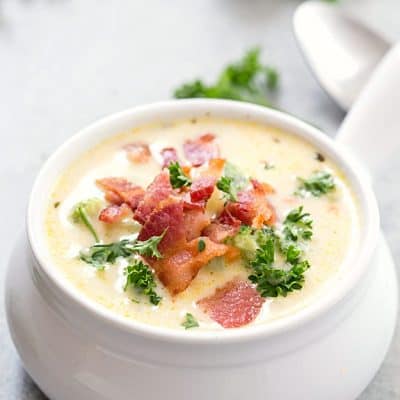 Creamy Broccoli Potato Soup - Dinner cannot get any easier! This soup is thick, creamy, flavorful, and loaded with broccoli, tender diced potatoes, and sharp cheddar cheese!