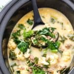 Slow Cooker Low Carb Zuppa Toscana Soup - Skip the trip to your local restaurant and make a batch of this insanely delicious copycat soup! It's healthy, it's delicious, and it's made low carb! Perfect for a low carb and keto-friendly lifestyle!