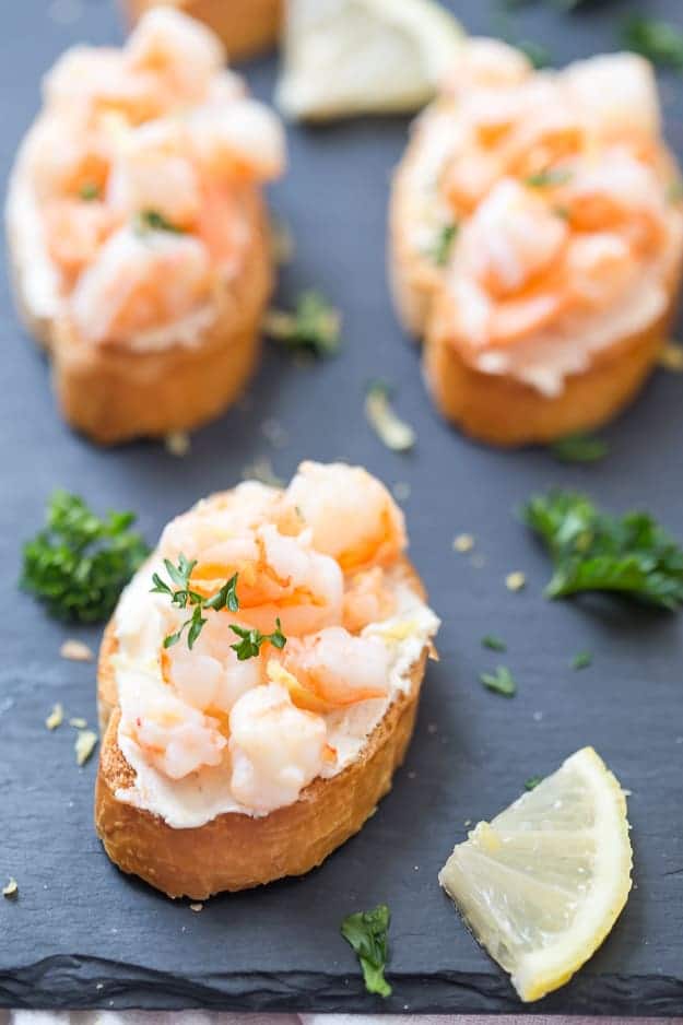 Shrimp Scampi Crostini - Gal on a Mission