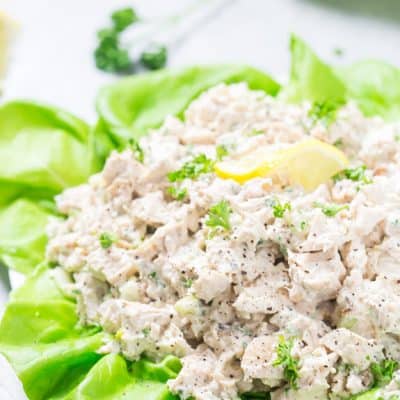  This easy low carb chicken salad recipe doesn't disappoint and is low carb and keto friendly! It's creamy with the perfect balance of chopped walnuts, celery, and has the juiciest chicken chunks ever. 