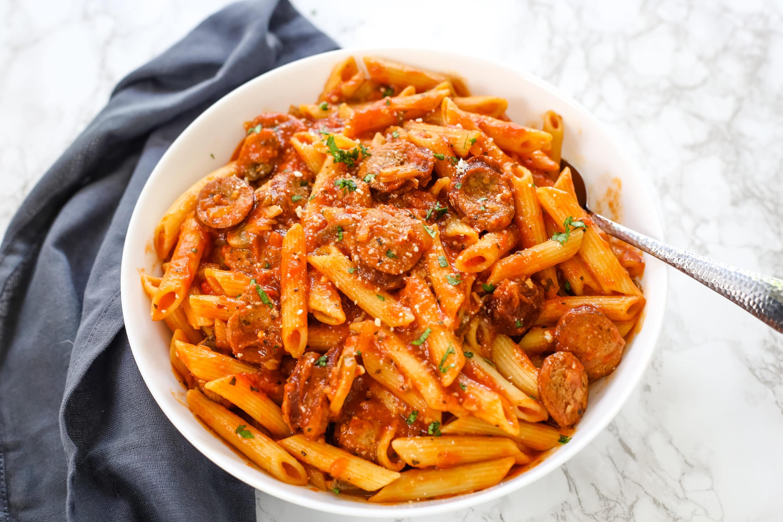 One-Pot Sausage and Mushroom Pasta - Gal on a Mission