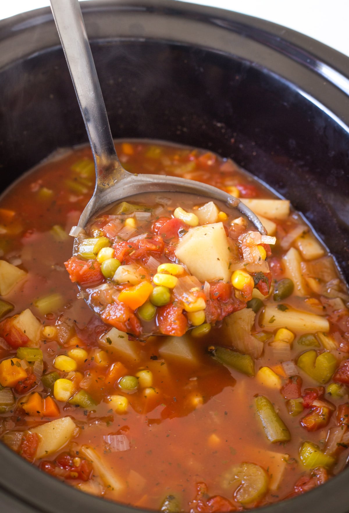 Slow Cooker Vegetable Soup - Gal on a Mission